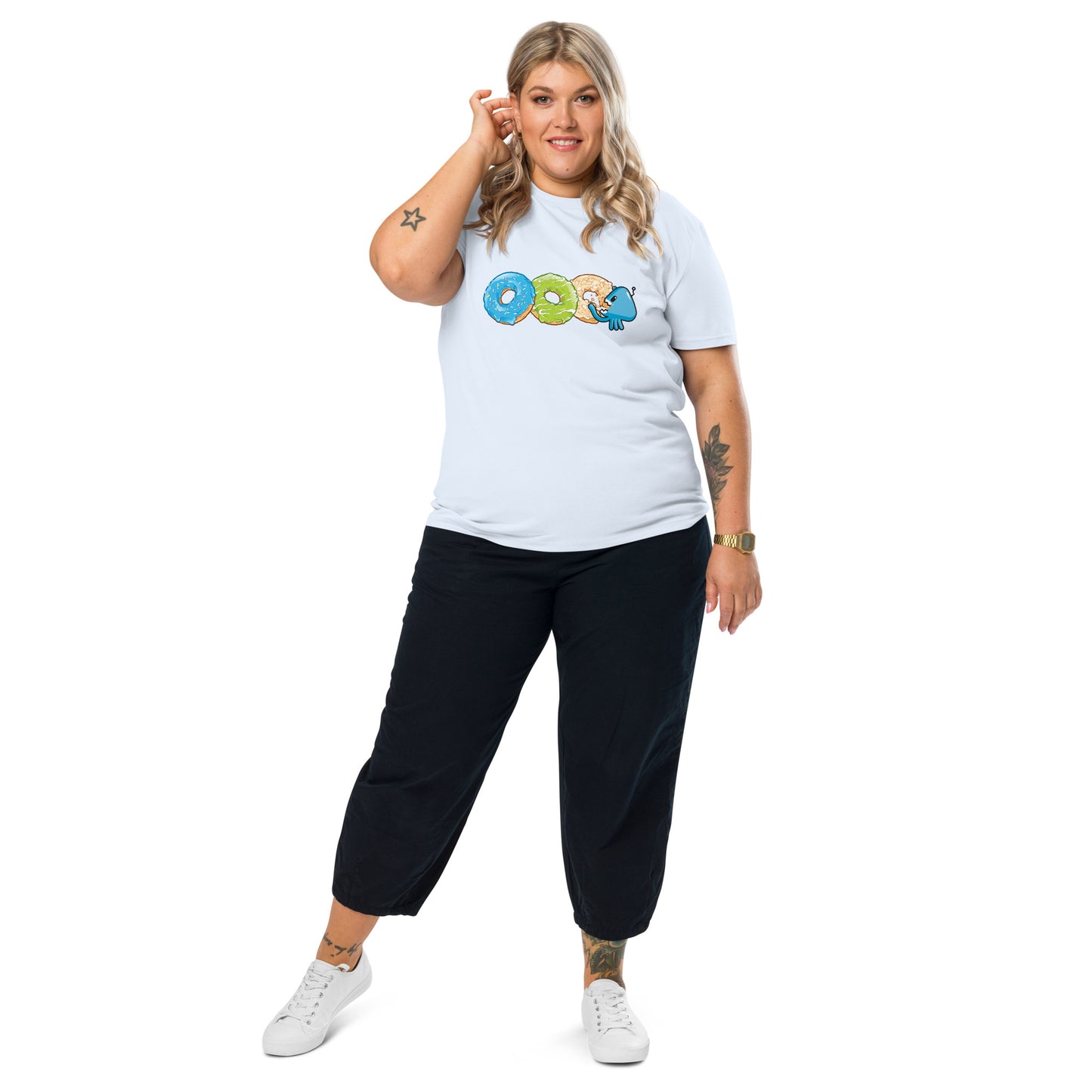 Donuts in a row - T-shirt unisexe en coton bio